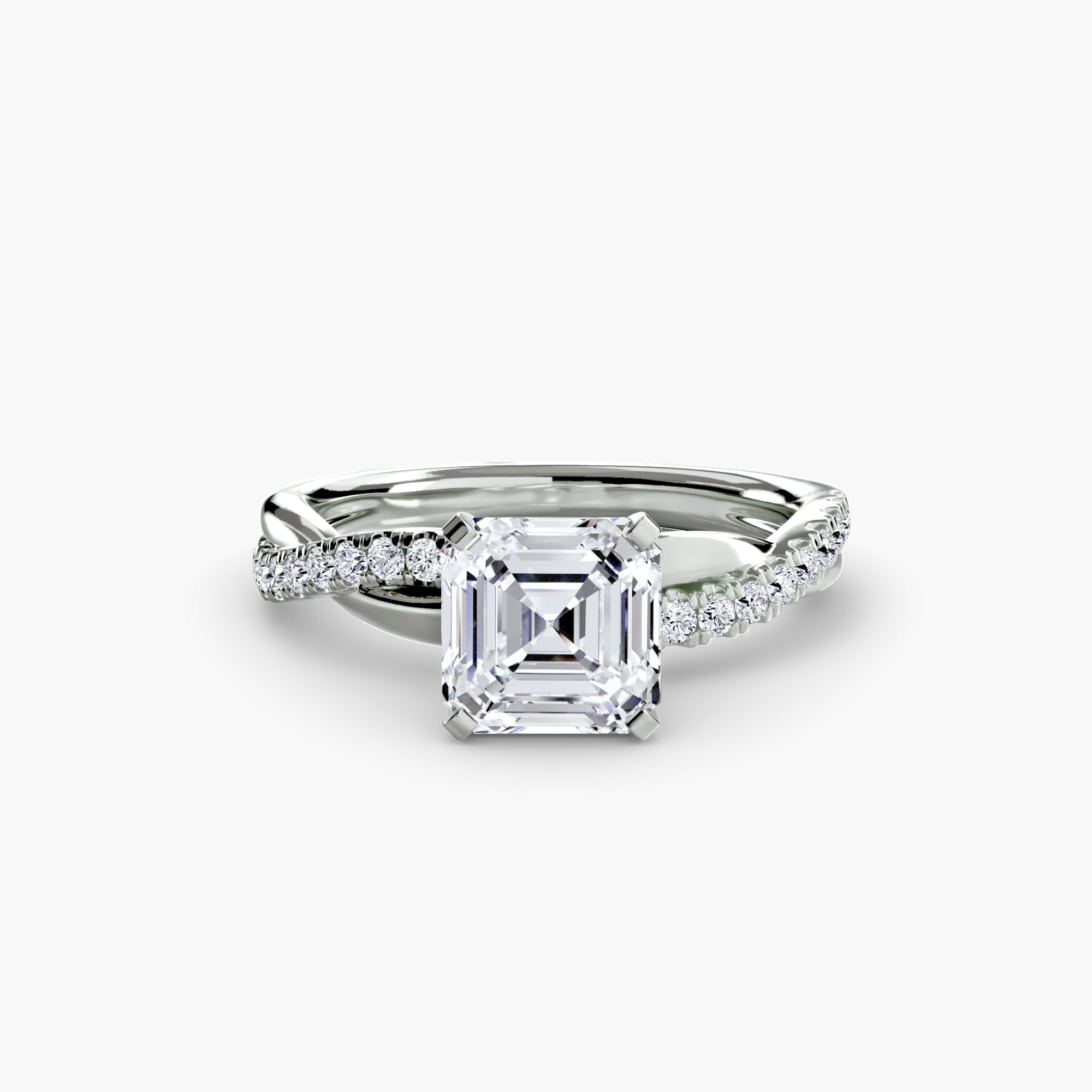 Emerald-Cut Twist Pavé