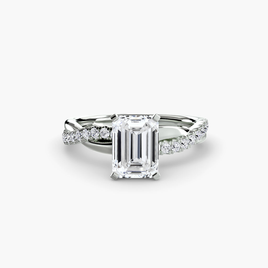 Emerald-Cut Twist Pavé