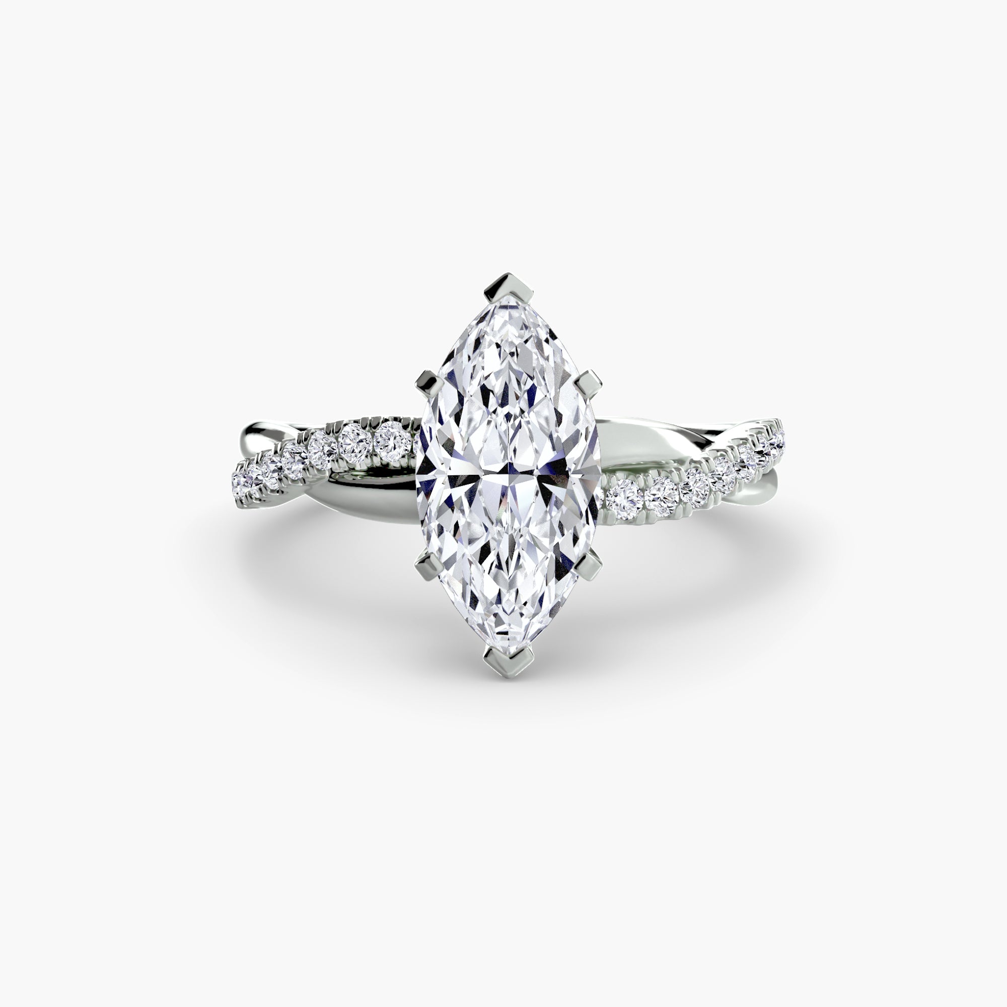 Emerald-Cut Twist Pavé