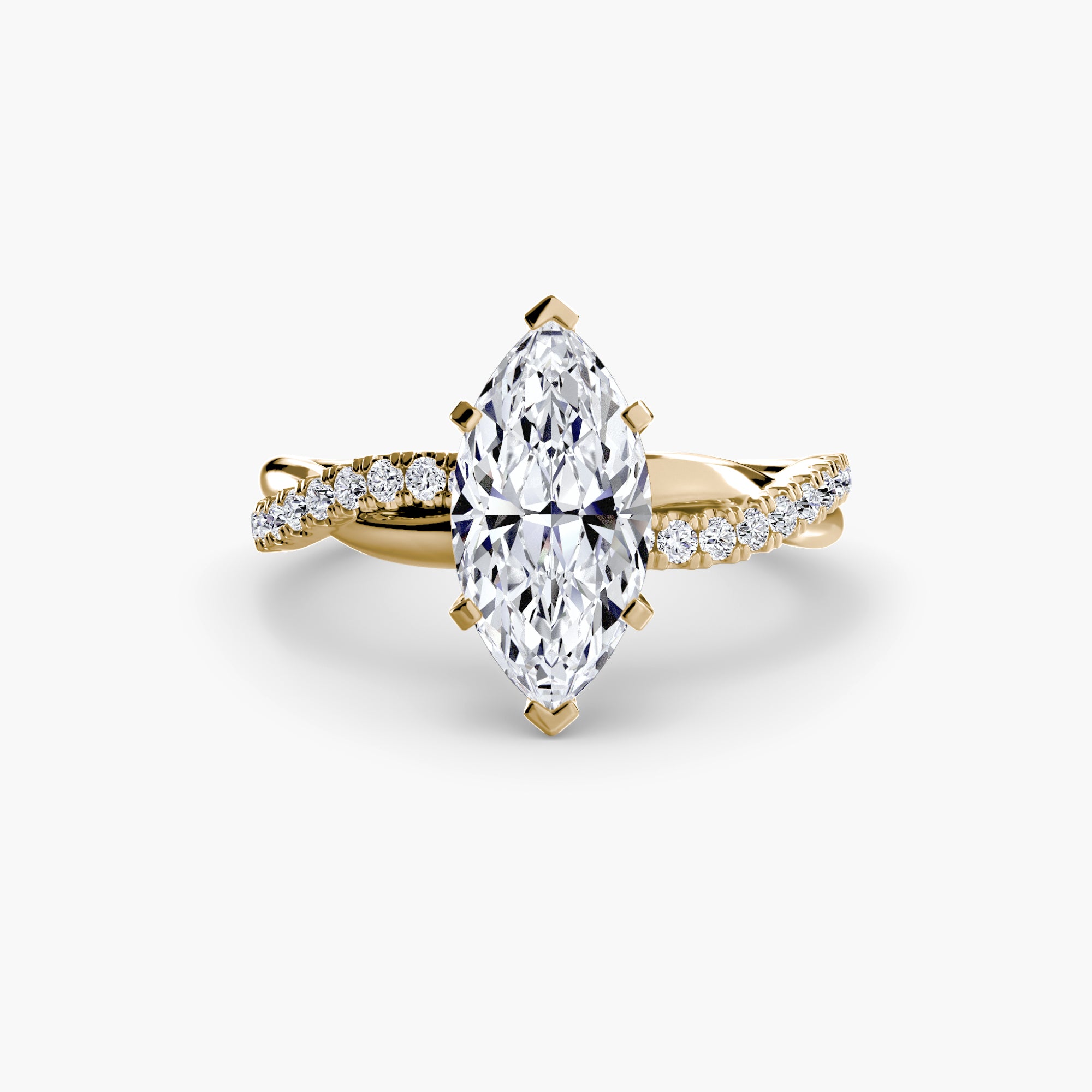 Emerald-Cut Twist Pavé