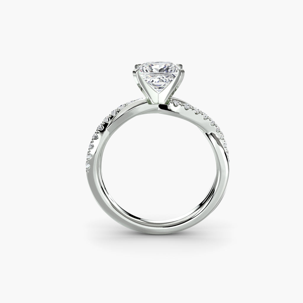 Emerald-Cut Twist Pavé