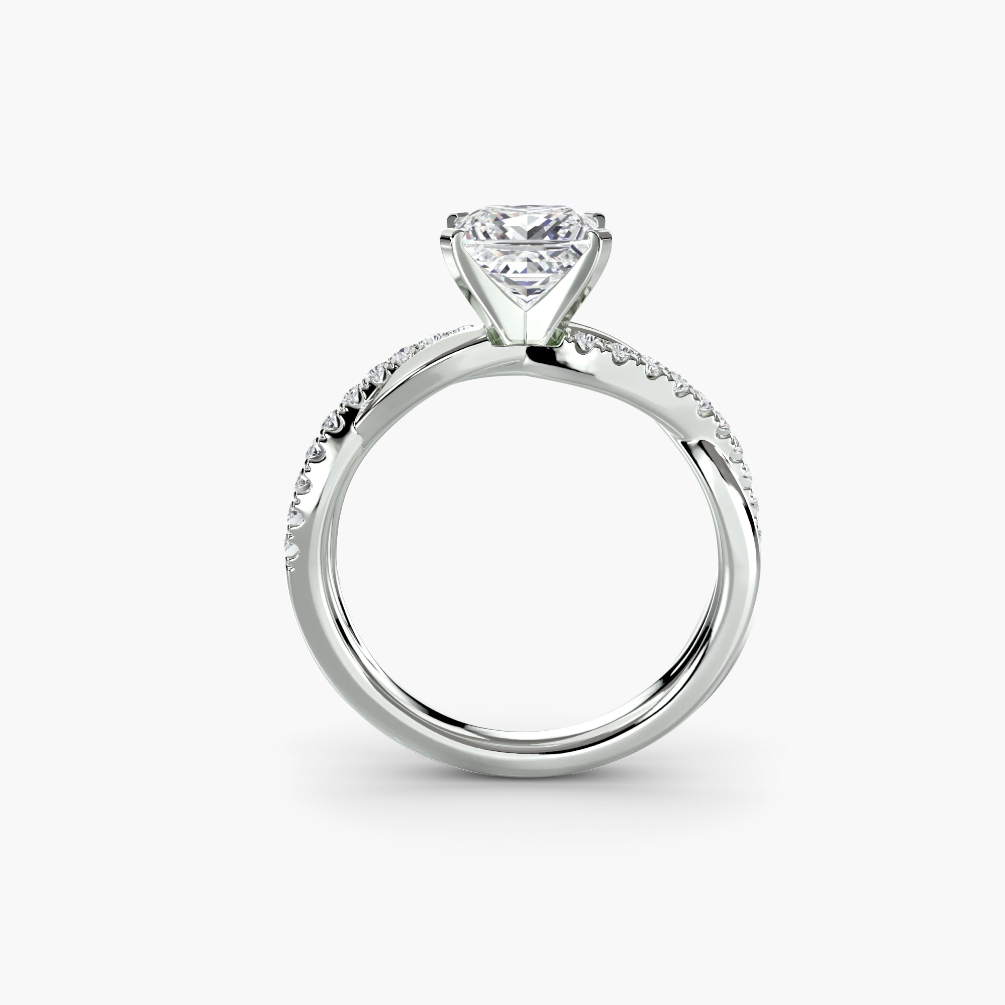 Emerald-Cut Twist Pavé