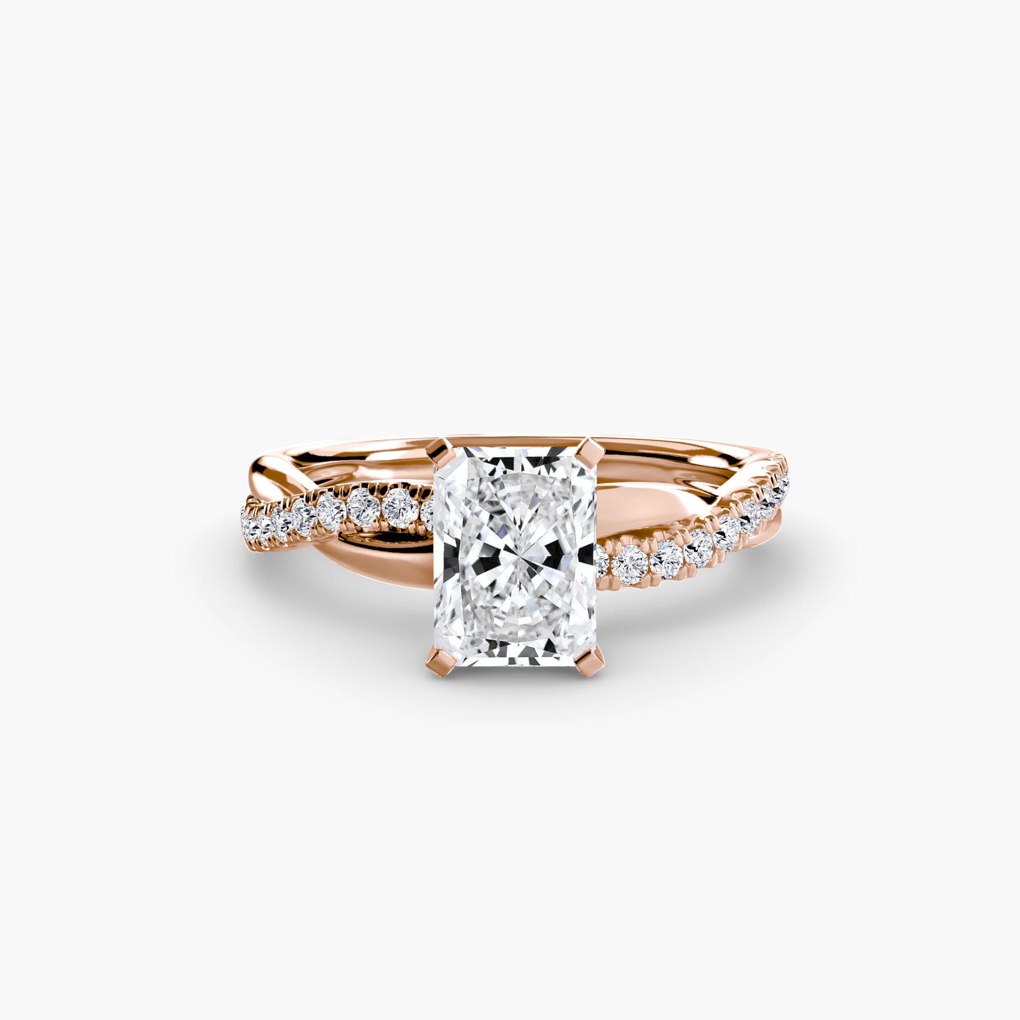 Emerald-Cut Twist Pavé