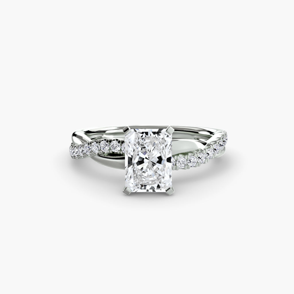 Emerald-Cut Twist Pavé