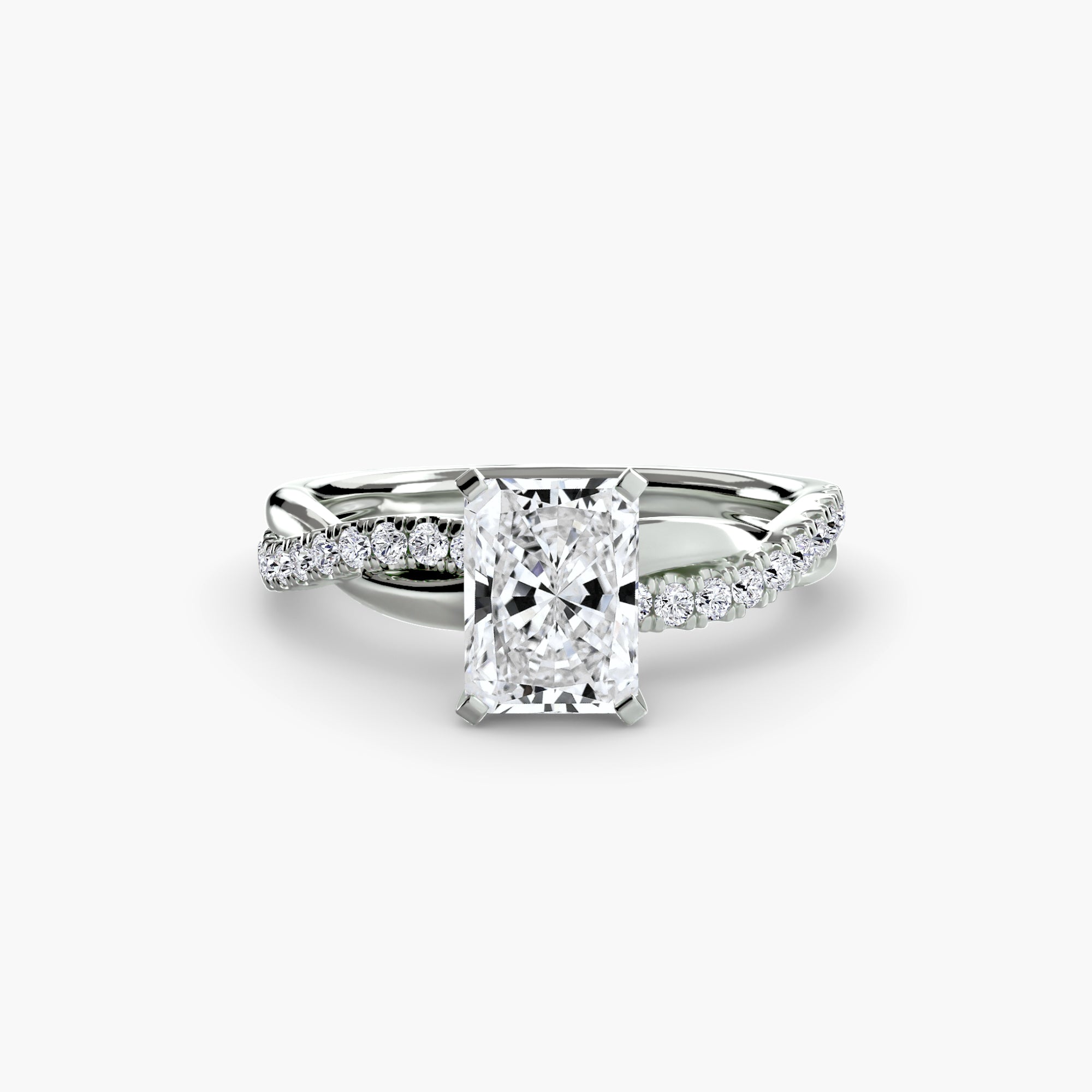 Emerald-Cut Twist Pavé