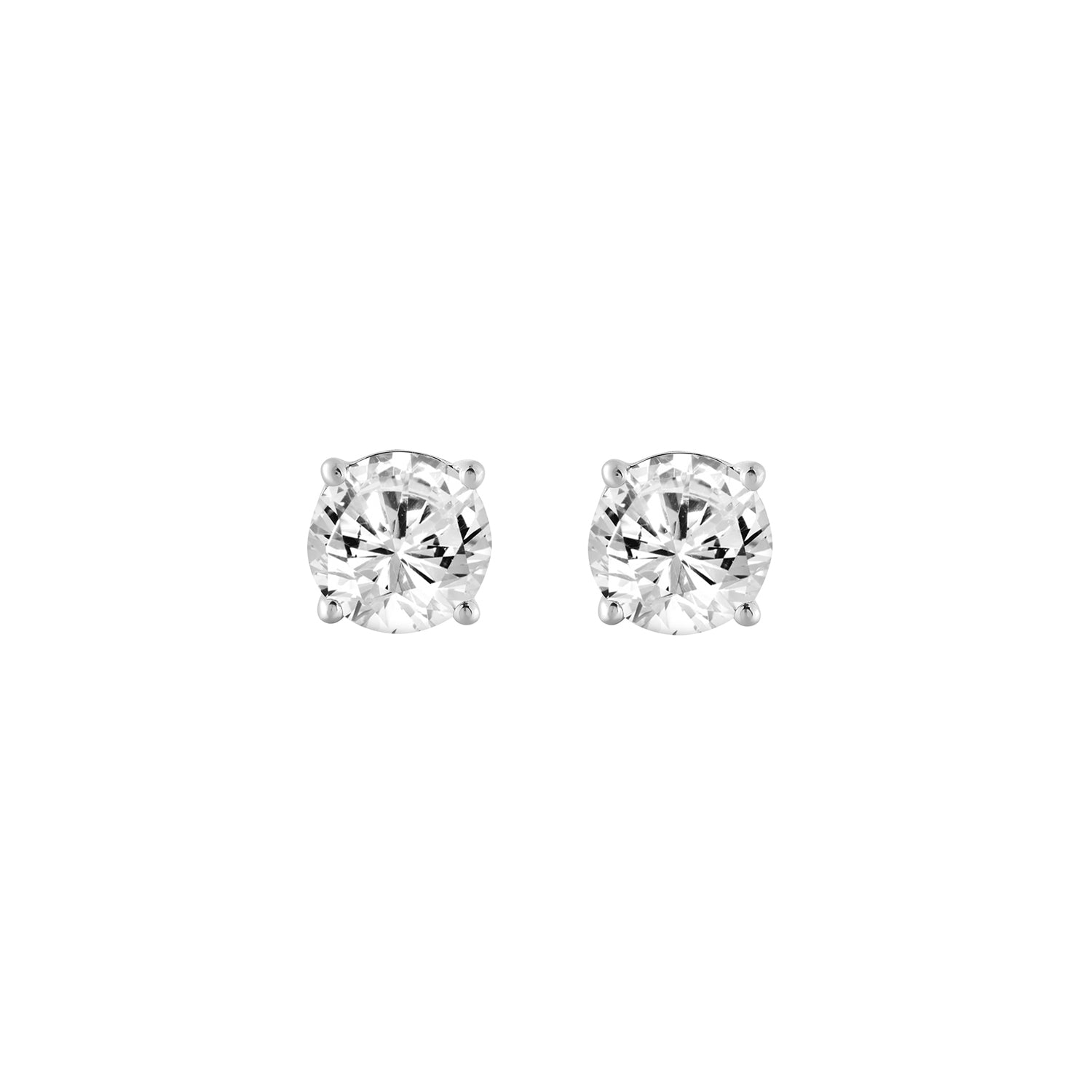 Stud Earrings in 18K White Gold