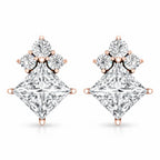 Princess Cut Diamond Star Stud Earrings