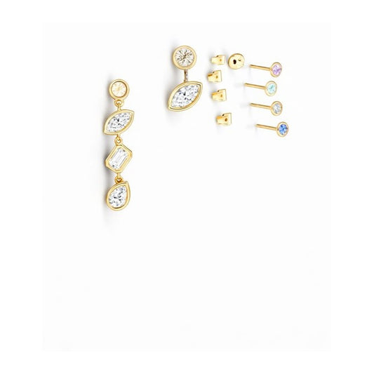 Bezel-Set Diamond Stud Earrings Golf