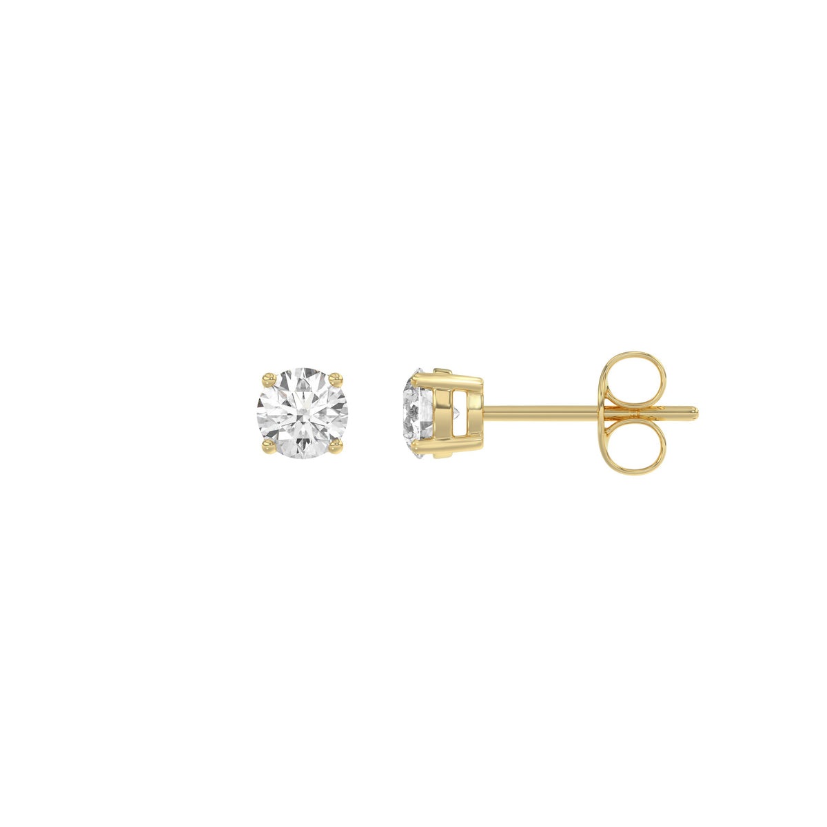 4 Prong Basket Stud Earrings in 18K Yellow Gold - 18K Yellow Gold - 0.25ct -