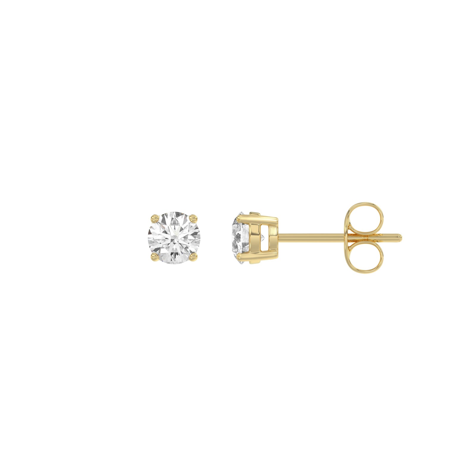 4 Prong Basket Stud Earrings in 18K Yellow Gold - 18K Yellow Gold - 0.25ct -