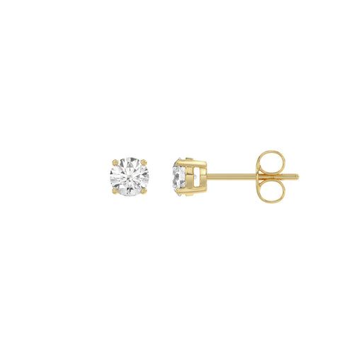 4 Prong Basket Stud Earrings in 18K Yellow Gold - 18K Yellow Gold - 0.25ct -