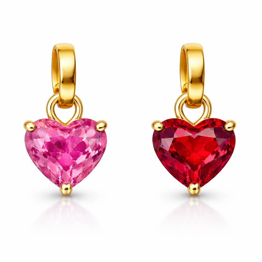 Emerald Heart Dog Charm – 14K Gold