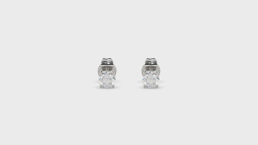 Stud Earrings in 18K White Gold