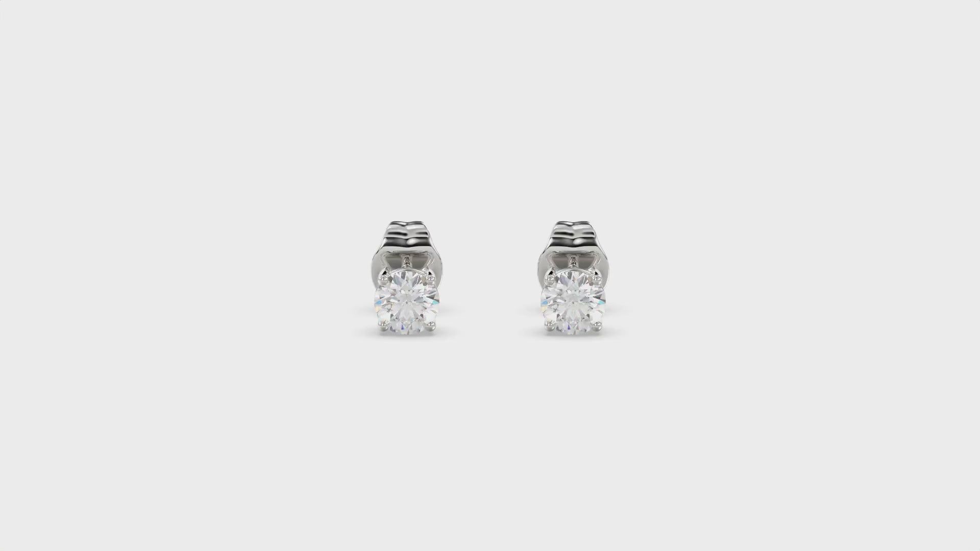 Stud Earrings in 18K White Gold