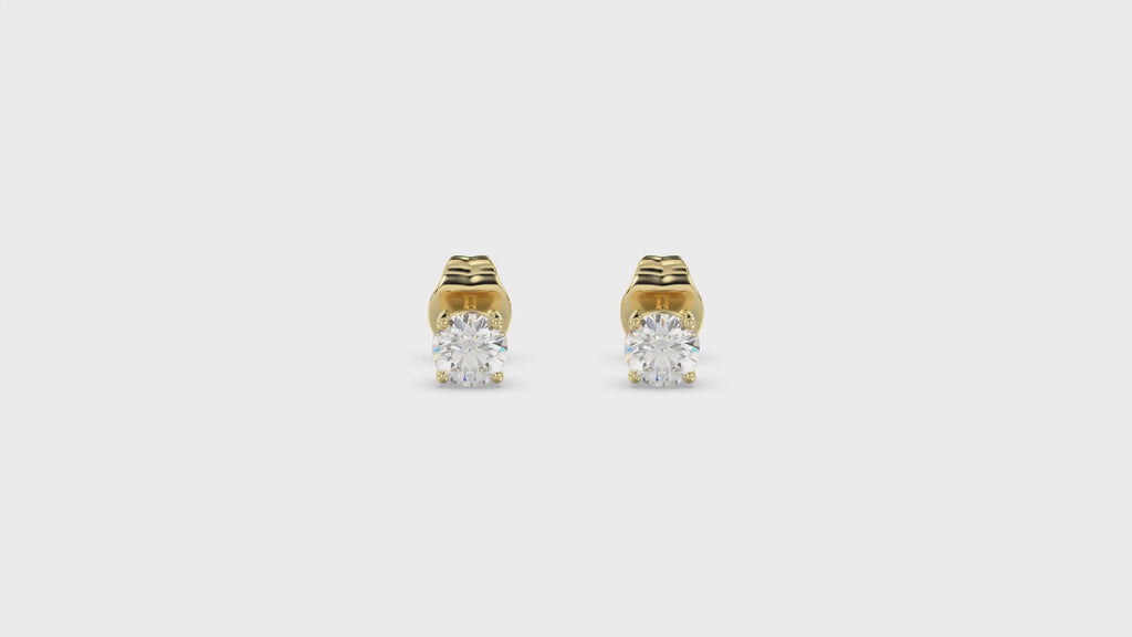 4 Prong Basket Stud Earrings in 18K Yellow Gold - 18K Yellow Gold - 0.25ct -
