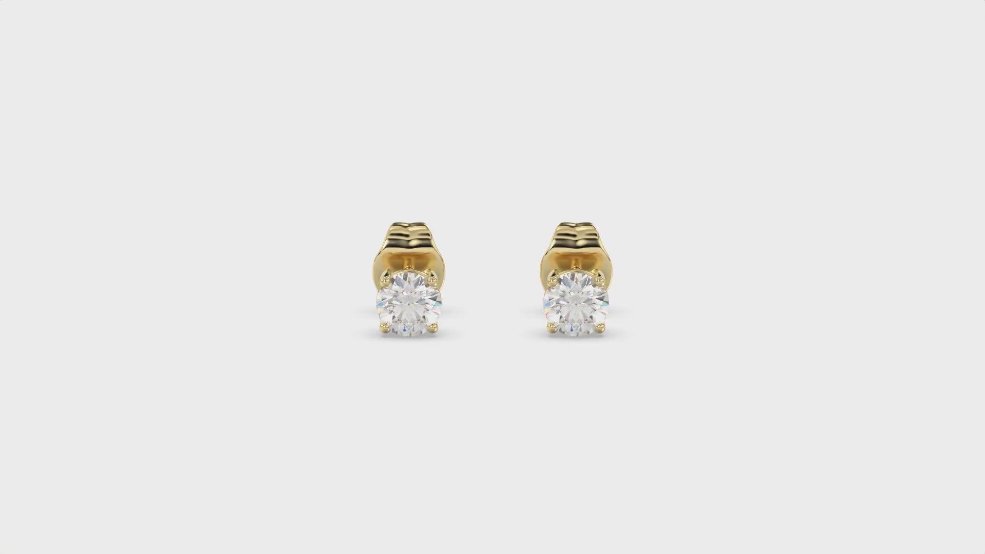 4 Prong Basket Stud Earrings in 18K Yellow Gold - 18K Yellow Gold - 0.25ct -