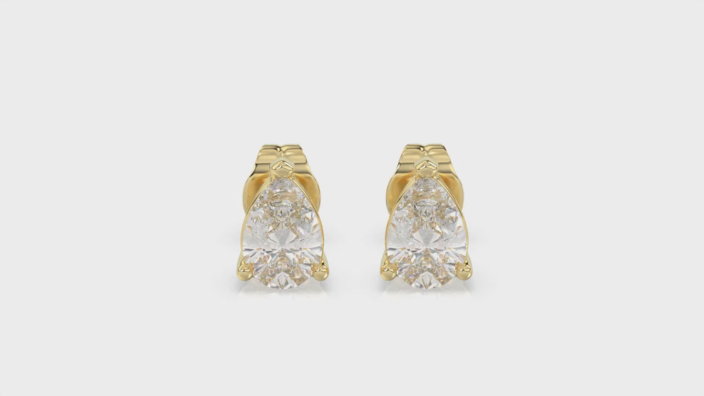 Lumière Pear Diamond Studs